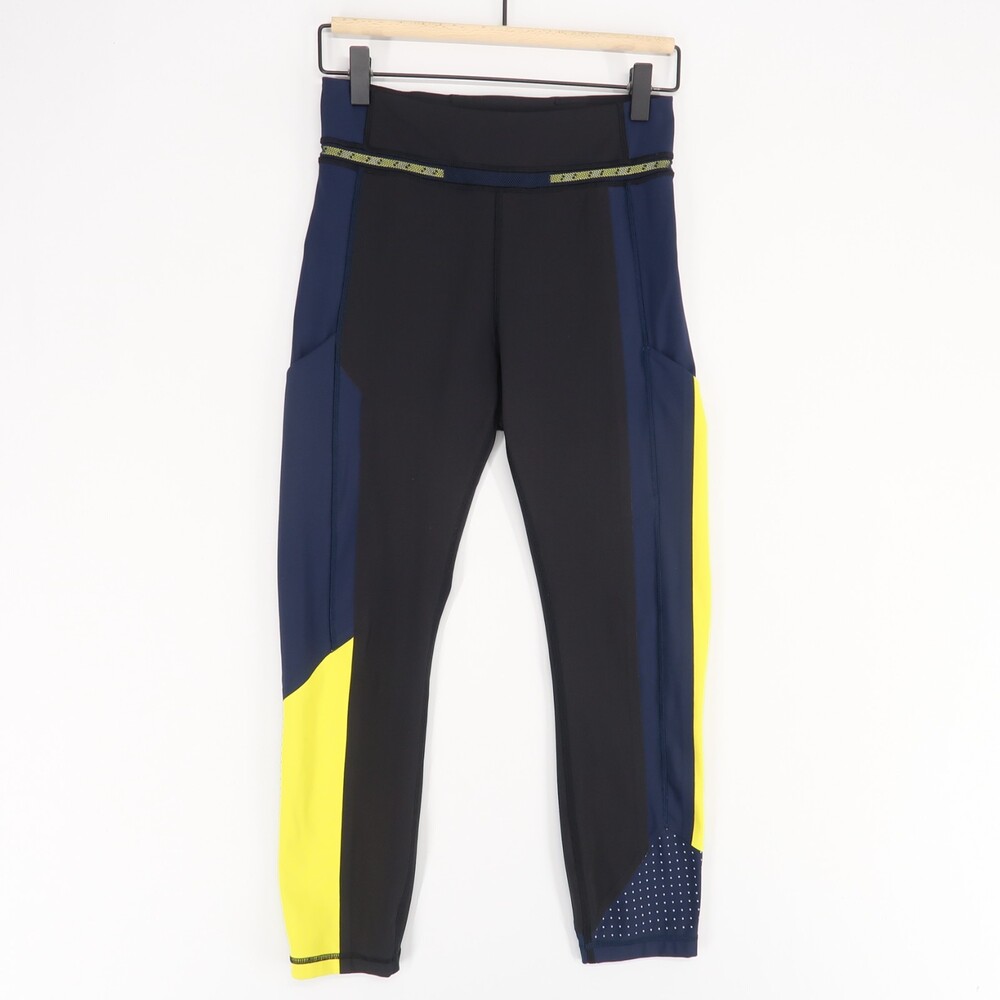 Lululemon x Roksand Break New Ground Leggings Womens 6 Black Colorblock Athletic